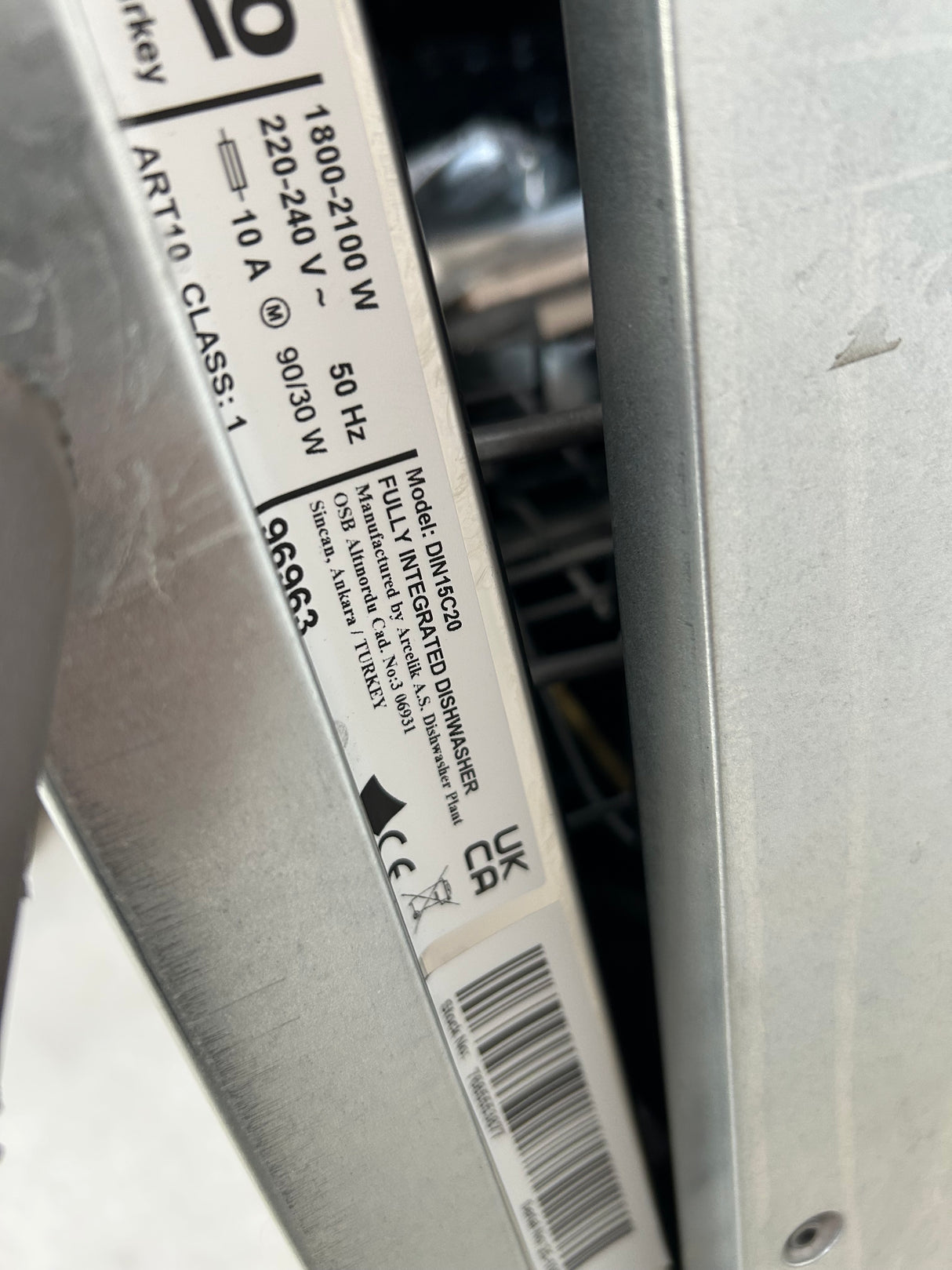 Beko DIN15X20 Fully Integrated Full Size Dishwasher