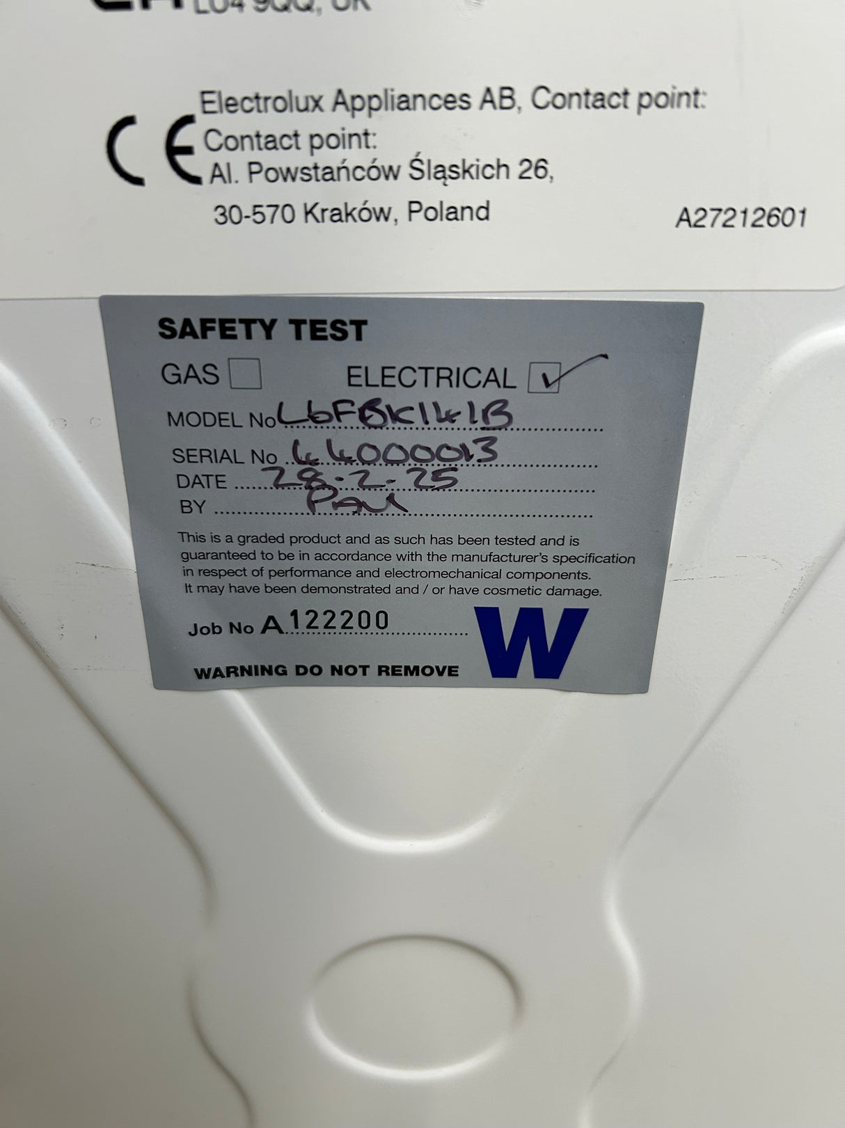 AEG L6FBK141B 10kg 1400 Spin Washing Machine in White