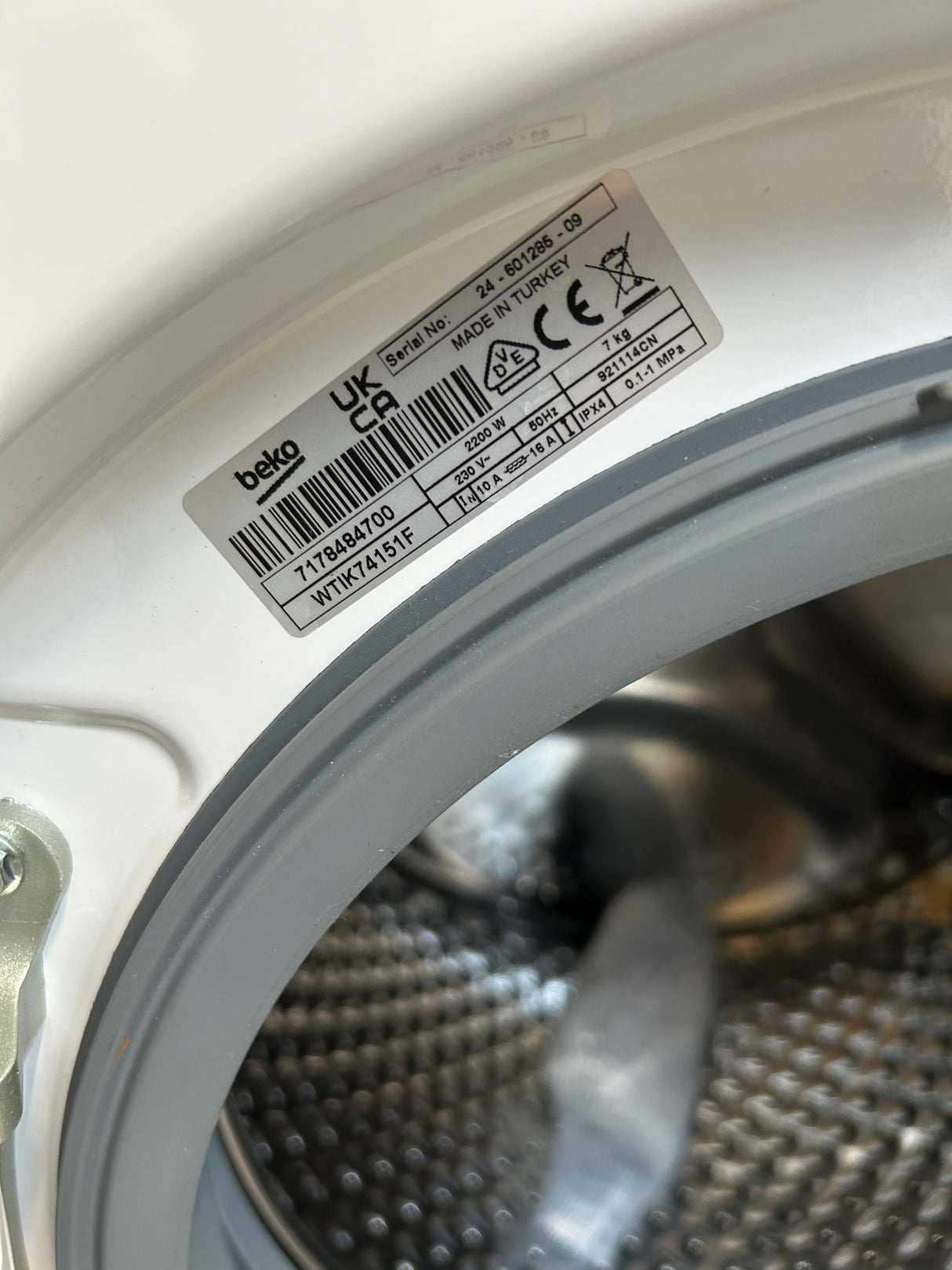 Beko WTIK74151F 7kg 1400 Spin Integrated Washing Machine