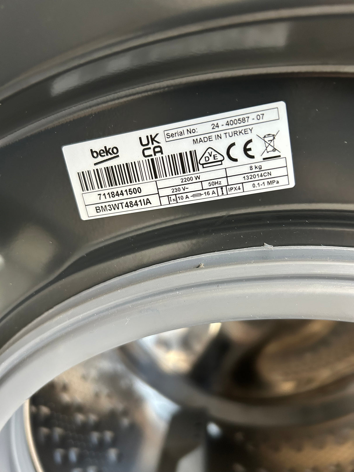 BEKO BM3WT4841IA 10kg 1400 Spin Washing Machine Anthracite